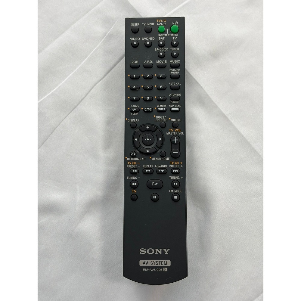 Sony RM-AAU026 AV System Remote Control Black Good Condition Replacement OEM